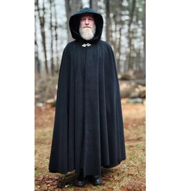 Cloakmakers.com 6001-Washable Black Fleece Cloak w/ Triple Medallion Clasp