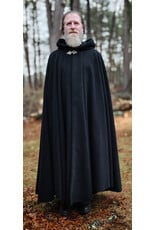 Cloakmakers.com 6001-Washable Black Fleece Cloak w/ Triple Medallion Clasp