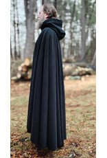 Cloakmakers.com 6001-Washable Black Fleece Cloak w/ Triple Medallion Clasp