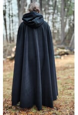 Cloakmakers.com 6001-Washable Black Fleece Cloak w/ Triple Medallion Clasp
