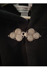 Cloakmakers.com 6001-Washable Black Fleece Cloak w/ Triple Medallion Clasp