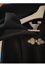 Cloakmakers.com 6001-Washable Black Fleece Cloak w/ Triple Medallion Clasp