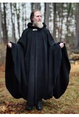 Cloakmakers.com 6001-Washable Black Fleece Cloak w/ Triple Medallion Clasp
