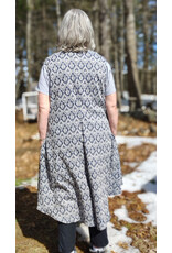 Cloakmakers.com J913-Washable White & Blue Brocade Vest w/ Two Pockets