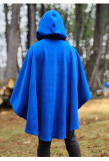 Cloakmakers.com 6002-Washable Blue & Red Fleece Poncho Cloak w/ Silver Tone Clasp
