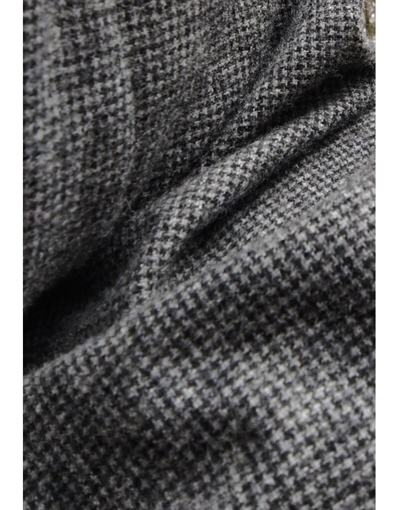 Cloakmakers.com H561-Washable Black & White Checkered Wool Blend Hooded Cowl