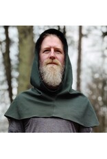 Cloakmakers.com H562-Washable Dark Green Cotton Blend Hooded Cowl