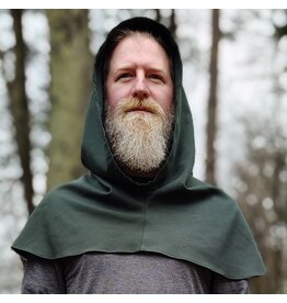 Cloakmakers.com H562-Washable Dark Green Cotton Blend Hooded Cowl