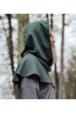 Cloakmakers.com H562-Washable Dark Green Cotton Blend Hooded Cowl
