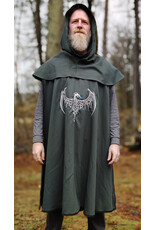 Cloakmakers.com H562-Washable Dark Green Cotton Blend Hooded Cowl