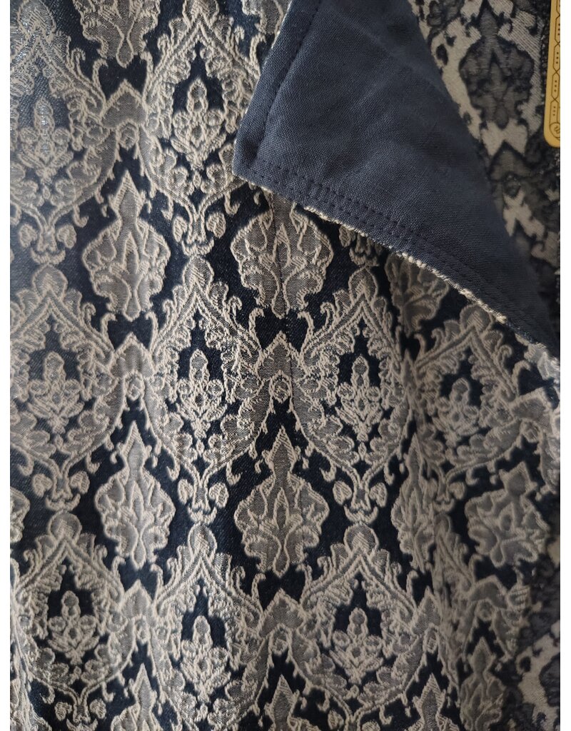 Cloakmakers.com J913-Washable White & Blue Brocade Vest w/ Two Pockets