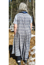 Cloakmakers.com J914-Washable Blue & White Brocade Vest w/ Blue Collar & Pockets