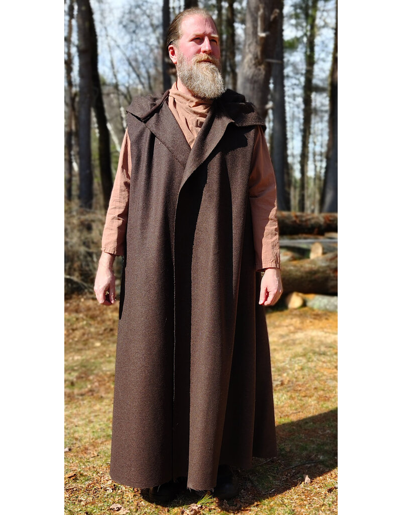 Cloakmakers.com R507 - Brown Wool Sleeveless Jedi Vest