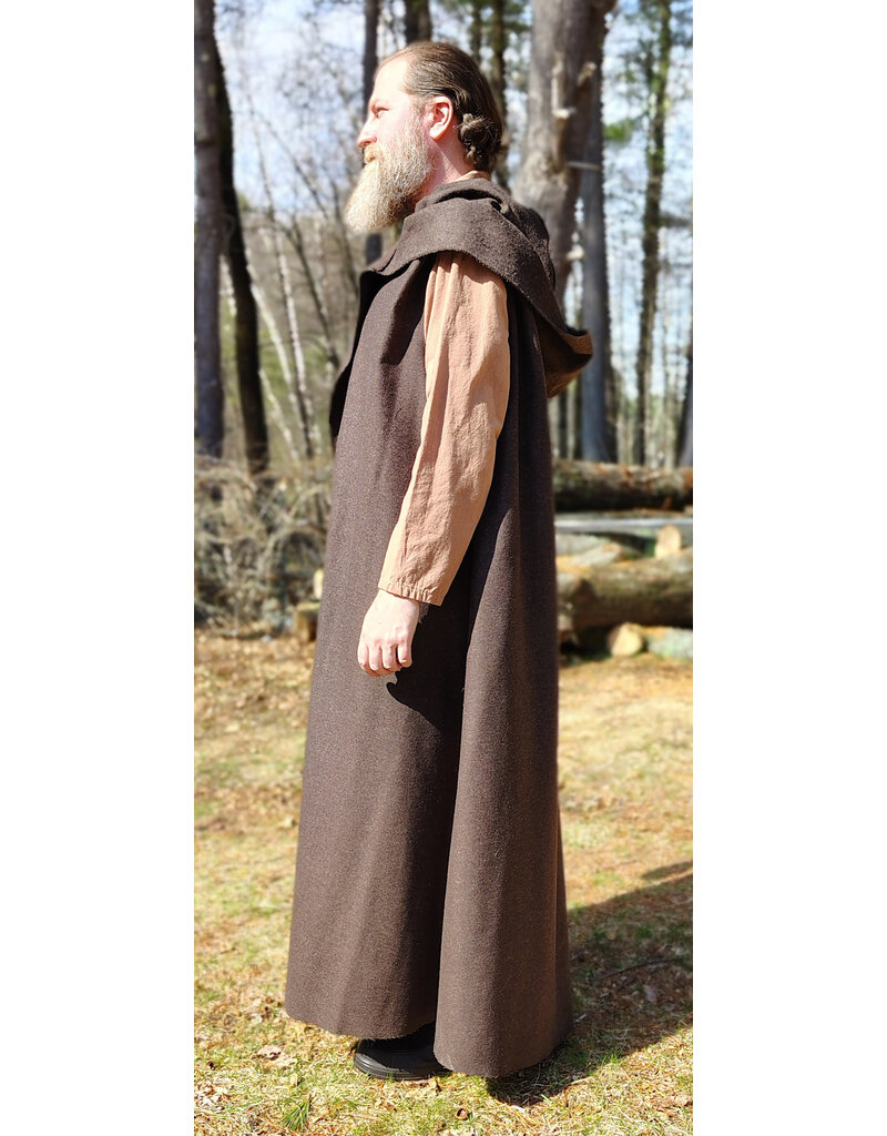 Cloakmakers.com R507 - Brown Wool Sleeveless Jedi Vest