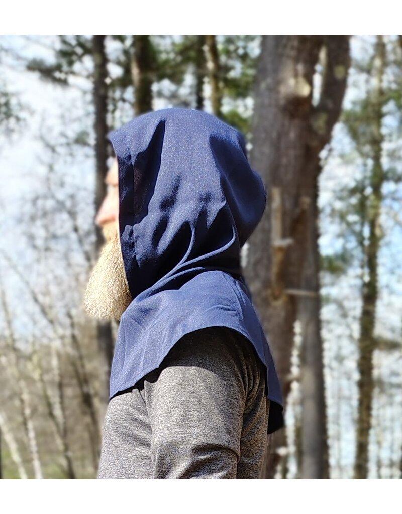 Cloakmakers.com H565-Washable Lightweight Dark Blue Hooded Cowl