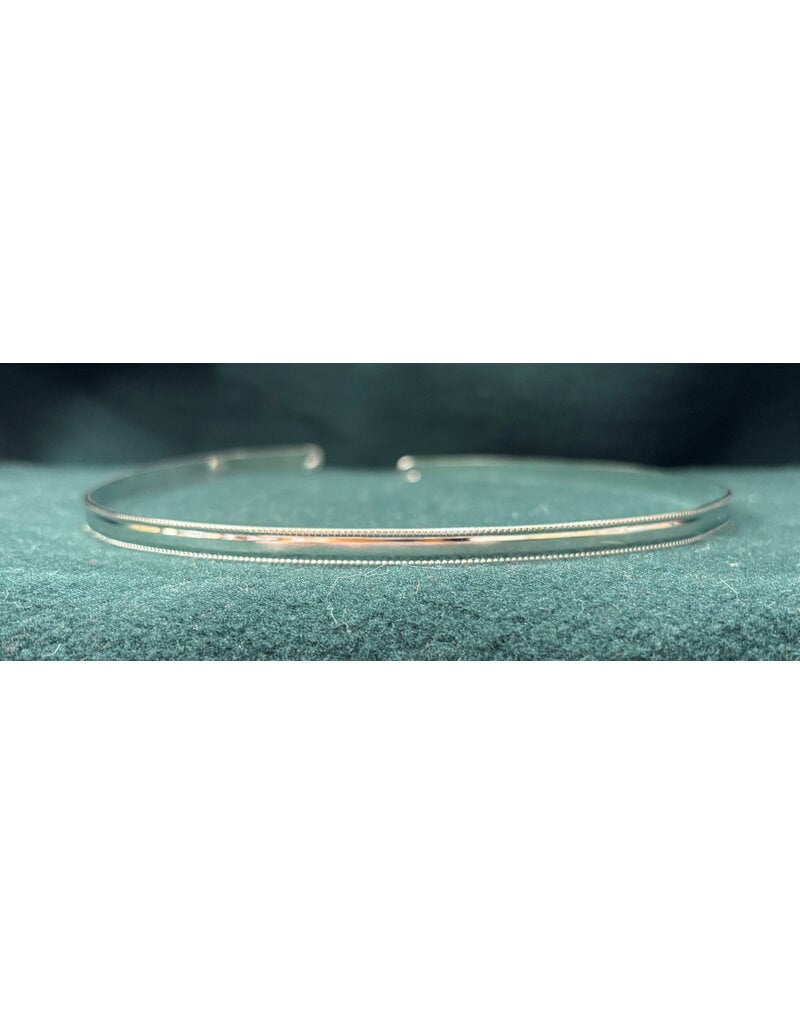 Cloakmakers.com Domed with Tiny Bead Edge Circlet - Silvertone Plated