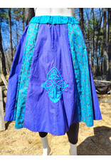 Cloakmakers.com K511-Washable Purple & Blue Cotton Skirt w/ Celtic Knot Embroidery