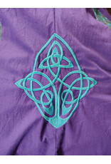 Cloakmakers.com K511-Washable Purple & Blue Cotton Skirt w/ Celtic Knot Embroidery