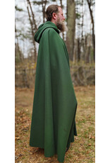 Cloakmakers.com 6004-Washable Long Green Fleece Cloak w/ Triple Medallion Clasp