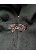 Cloakmakers.com 6004-Washable Long Green Fleece Cloak w/ Triple Medallion Clasp