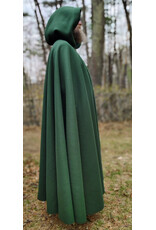 Cloakmakers.com 6004-Washable Long Green Fleece Cloak w/ Triple Medallion Clasp