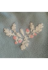 Cloakmakers.com H567-Washable Green Fleece Pointy Hooded Cowl w/ Oak & Acorn Embroidery