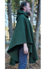 Cloakmakers.com 6008-Washable Green Fleece Ruana Cloak w/ Bronze Tone Celtic Rosette Clasp