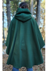Cloakmakers.com 6008-Washable Green Fleece Ruana Cloak w/ Bronze Tone Celtic Rosette Clasp