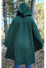 Cloakmakers.com 6008-Washable Green Fleece Ruana Cloak w/ Bronze Tone Celtic Rosette Clasp