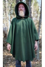 Cloakmakers.com 6010-Washable Green Fleece Poncho Cloak w/ Bronze Tone Clasp