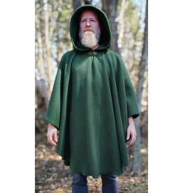 Cloakmakers.com 6010-Washable Green Fleece Poncho Cloak w/ Bronze Tone Clasp