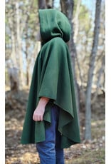 Cloakmakers.com 6010-Washable Green Fleece Poncho Cloak w/ Bronze Tone Clasp