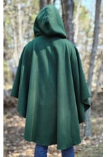 Cloakmakers.com 6010-Washable Green Fleece Poncho Cloak w/ Bronze Tone Clasp