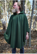 Cloakmakers.com 6010-Washable Green Fleece Poncho Cloak w/ Bronze Tone Clasp