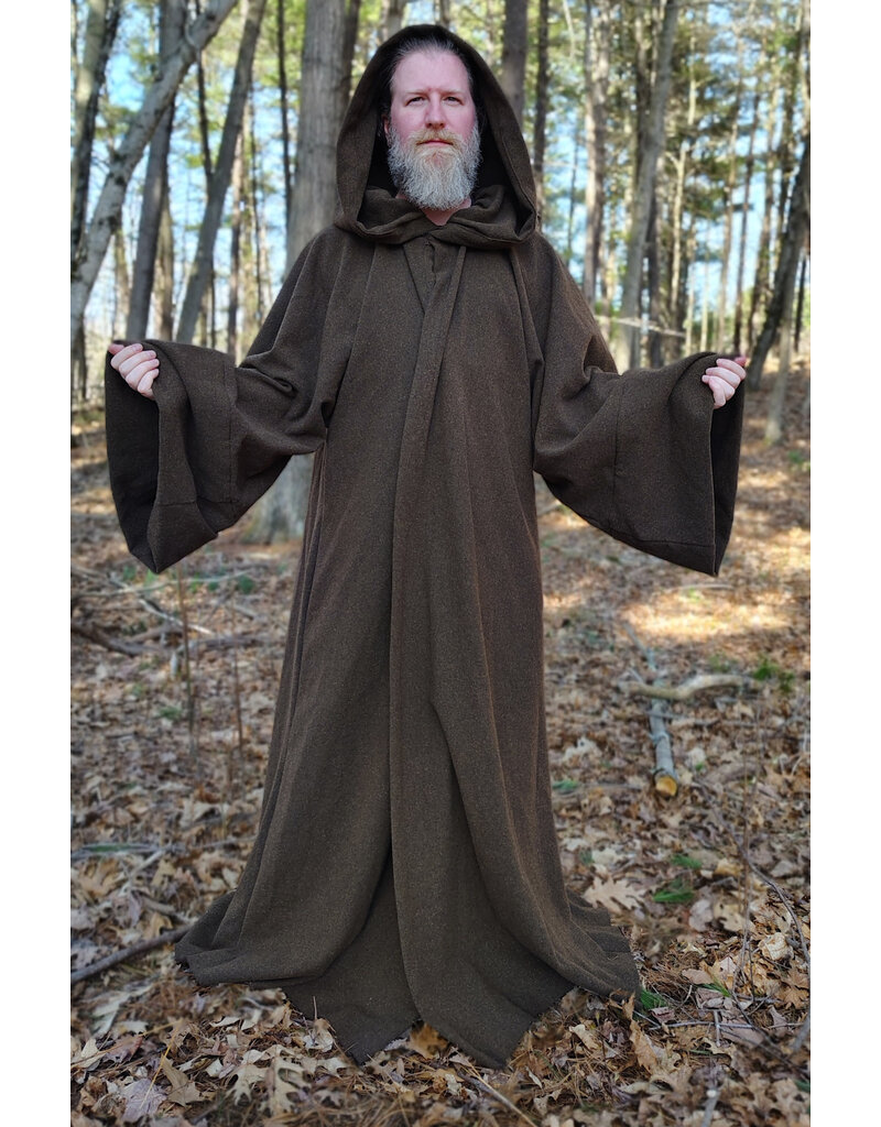 Cloakmakers.com R577-Washable Brown Wool Blend Jedi Robe w/ Pockets