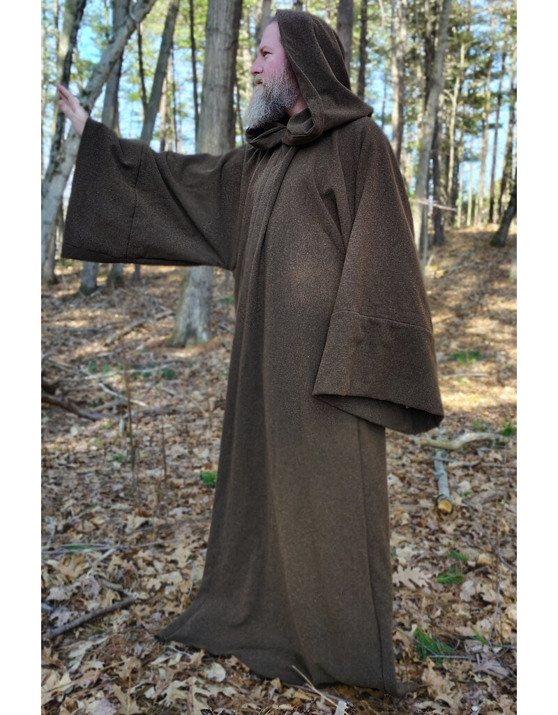 Cloakmakers.com R577-Washable Brown Wool Blend Jedi Robe w/ Pockets