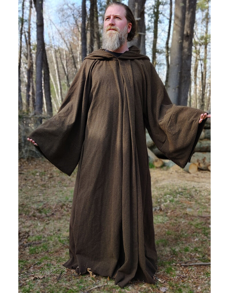 Cloakmakers.com R577-Washable Brown Wool Blend Jedi Robe w/ Pockets