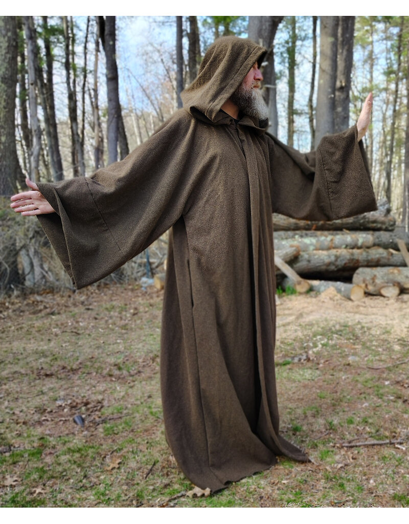Cloakmakers.com R577-Washable Brown Wool Blend Jedi Robe w/ Pockets