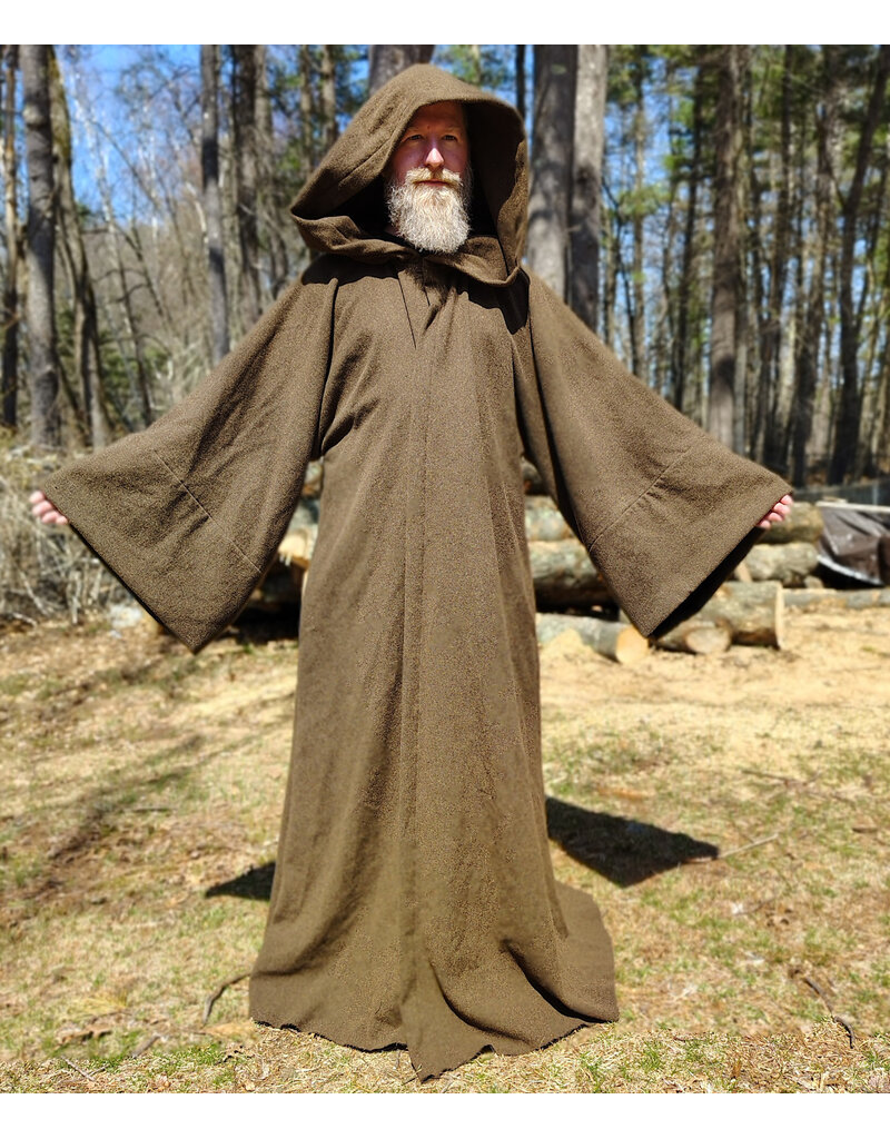 Cloakmakers.com R577-Washable Brown Wool Blend Jedi Robe w/ Pockets