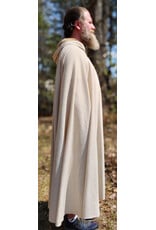 Cloakmakers.com 6012-Washable Lightweight Cream & Gold Wool Blend Cloak w/ Dark Gold Velvet Hood Lining