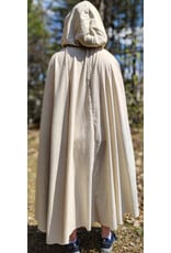 Cloakmakers.com 6012-Washable Lightweight Cream & Gold Wool Blend Cloak w/ Dark Gold Velvet Hood Lining