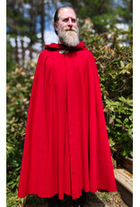 Cloakmakers.com 6013-Guards Red Wool Cloak w/ Black Velvet Hood Lining & Gothic Rose Clasp