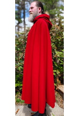 Cloakmakers.com 6013-Guards Red Wool Cloak w/ Black Velvet Hood Lining & Gothic Rose Clasp