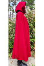 Cloakmakers.com 6013-Guards Red Wool Cloak w/ Black Velvet Hood Lining & Gothic Rose Clasp