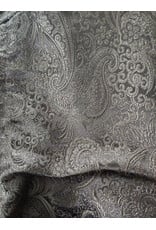 Cloakmakers.com 6014-Washable Black Paisley Cloak w/ Black Velvet Hood Lining & Silver Tone Clasp