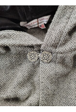 Cloakmakers.com 6015-Washable Black & White Patterned Wool Blend Cloak w/ Black Velvet Hood Lining & Celtic Rosette Clasp