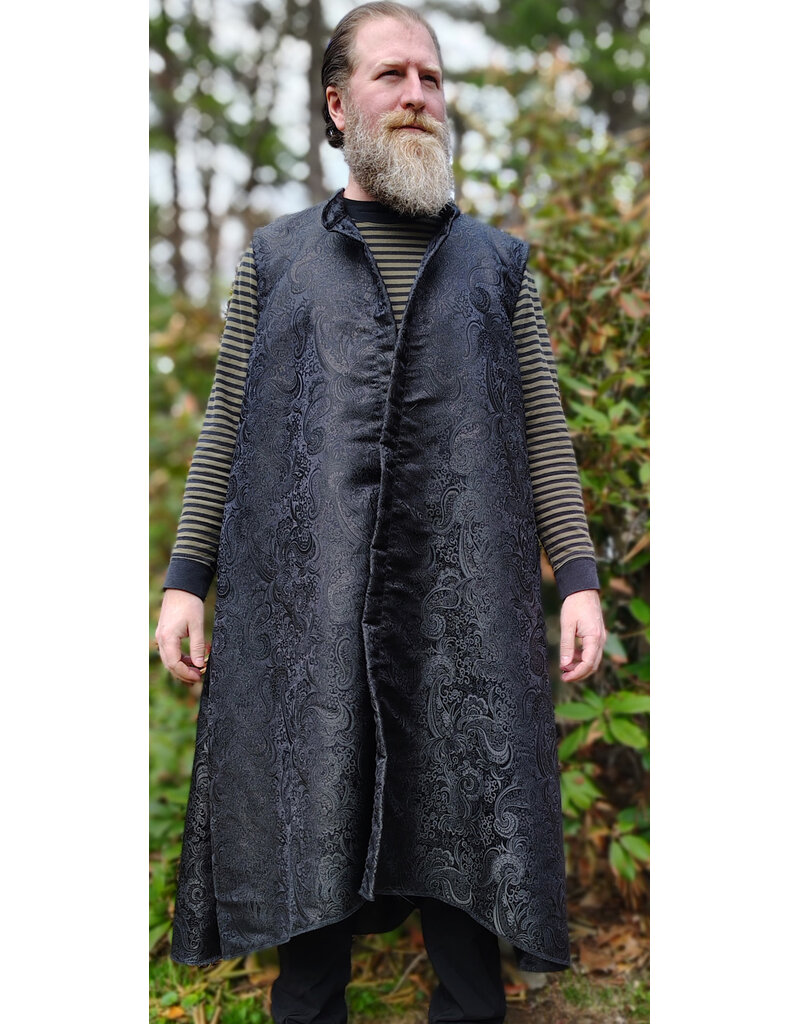 Cloakmakers.com J915-Washable Black Paisley Vest w/ Pockets