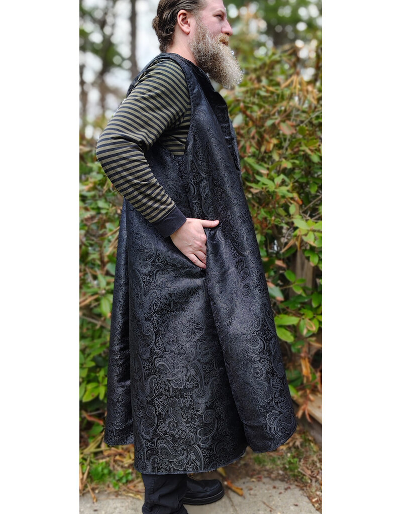 Cloakmakers.com J915-Washable Black Paisley Vest w/ Pockets