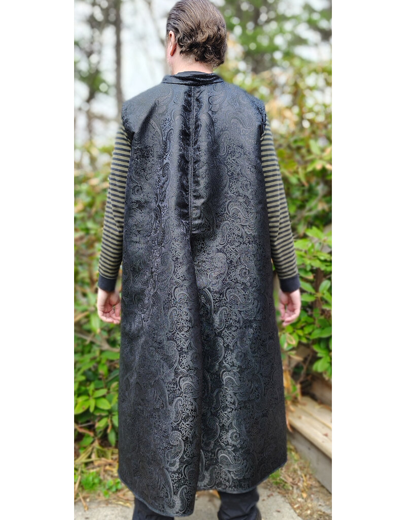 Cloakmakers.com J915-Washable Black Paisley Vest w/ Pockets