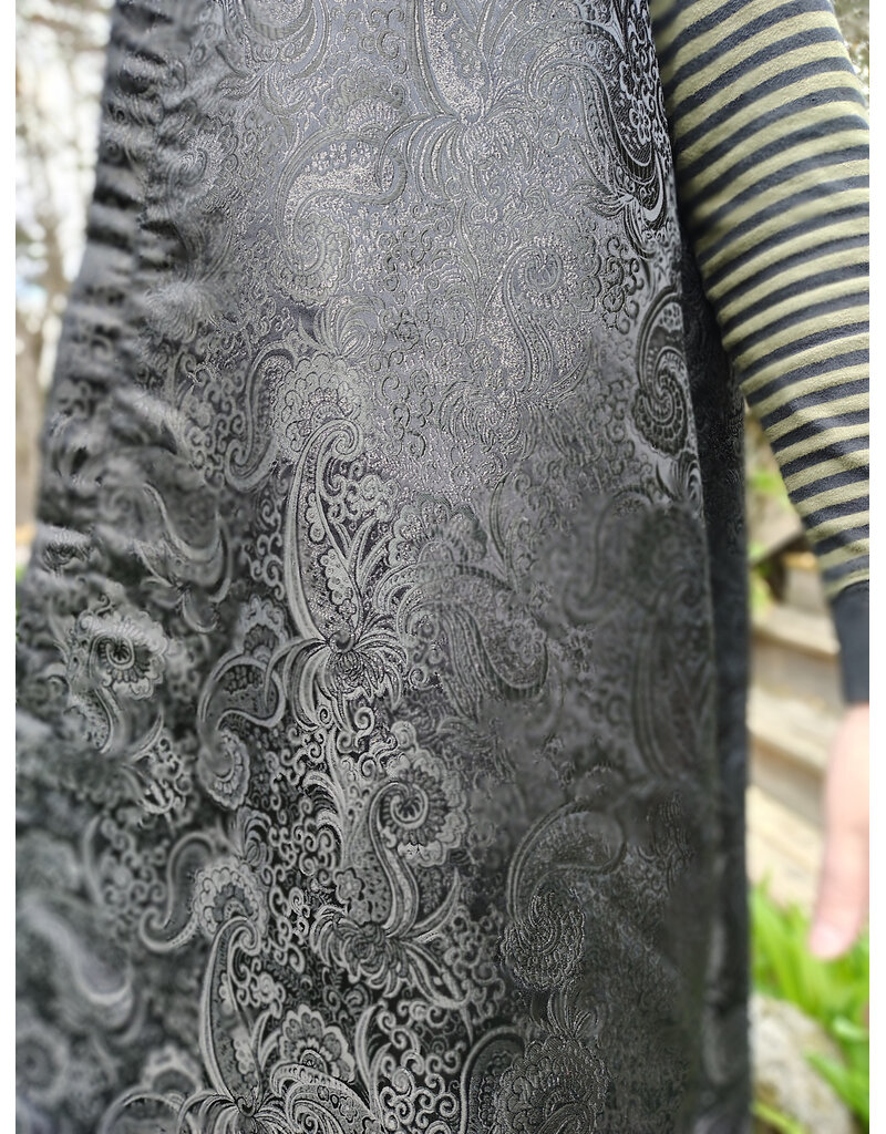 Cloakmakers.com J915-Washable Black Paisley Vest w/ Pockets